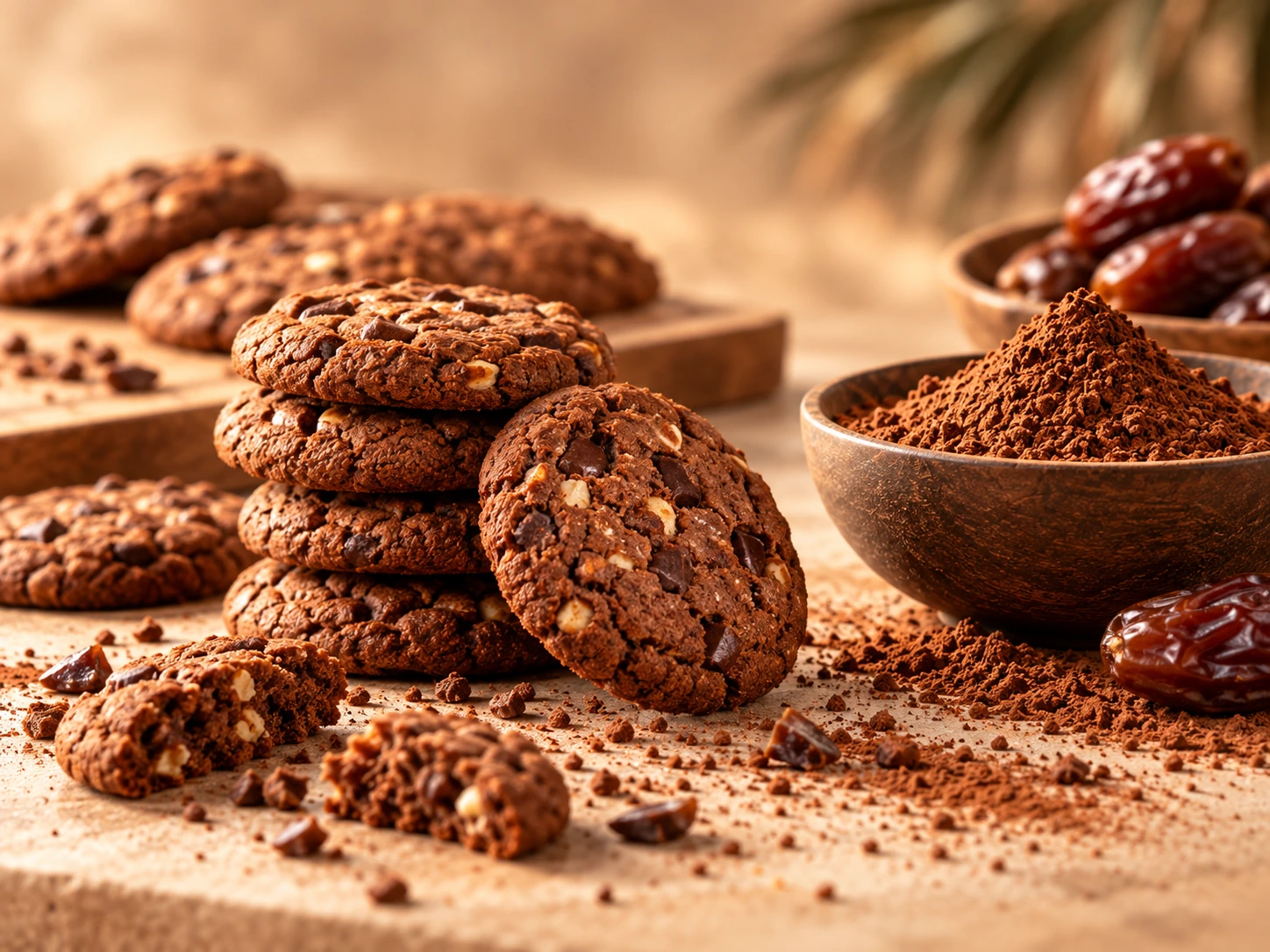 Biscuits and cookies with dates and powder